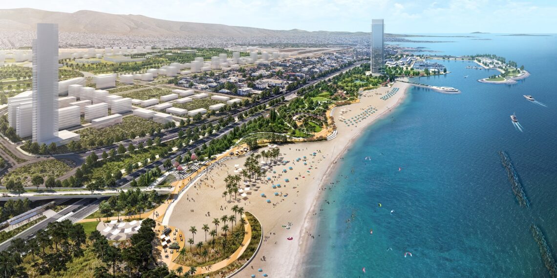 ساساكي للتصميم تكشف عن مخطط تصميم حديقة إلينيكون متروبوليتان والواجهة الساحلية فى أثينا