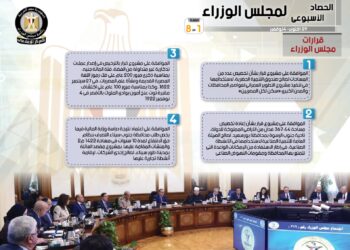 بالإنفوجراف.. الحكومة تستعرض نشاطها الأسبوعى